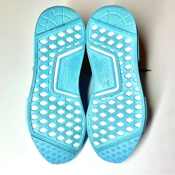 ADIDAS MEN’S HUMAN RACE NMD PHARRELL WILLIAMS ORIGINALS SIZE- 9 AQUA BLUE